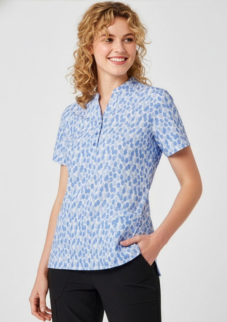 BIZ CARE Womens Florence Stardust Print Tunic CS450LS