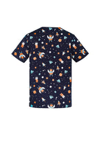 BIZ CARE Mens Printed Space Party Scrub Top CST148MS