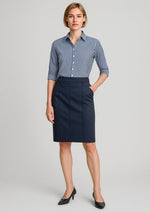 BIZ CORPORATES Womens Mid Waist Stretch Chino Skirt RGS264L