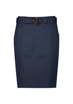 BIZ CORPORATES Womens Mid Waist Stretch Chino Skirt RGS264L
