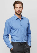 BIZ COLLECTION Mens Micro Check Long Sleeve Shirt SH816