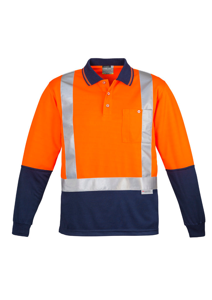 SYZMIK Mens Hi Vis Spliced Long Sleeve Polo - Shoulder Taped ZH234