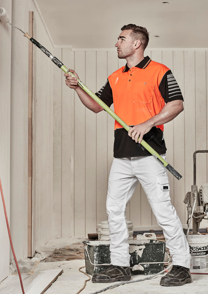 SYZMIK Mens Hi Vis Zone Short Sleeve Polo ZH236