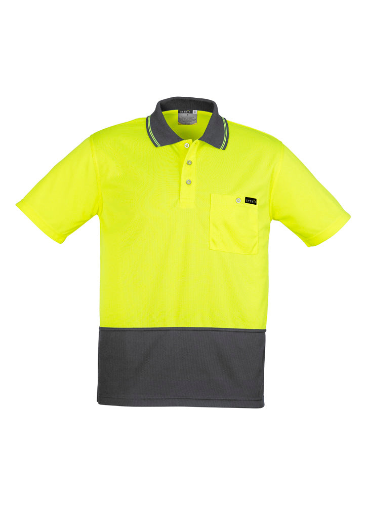 SYZMIK Mens Hi Vis Comfort Back Short Sleeve Polo ZH415