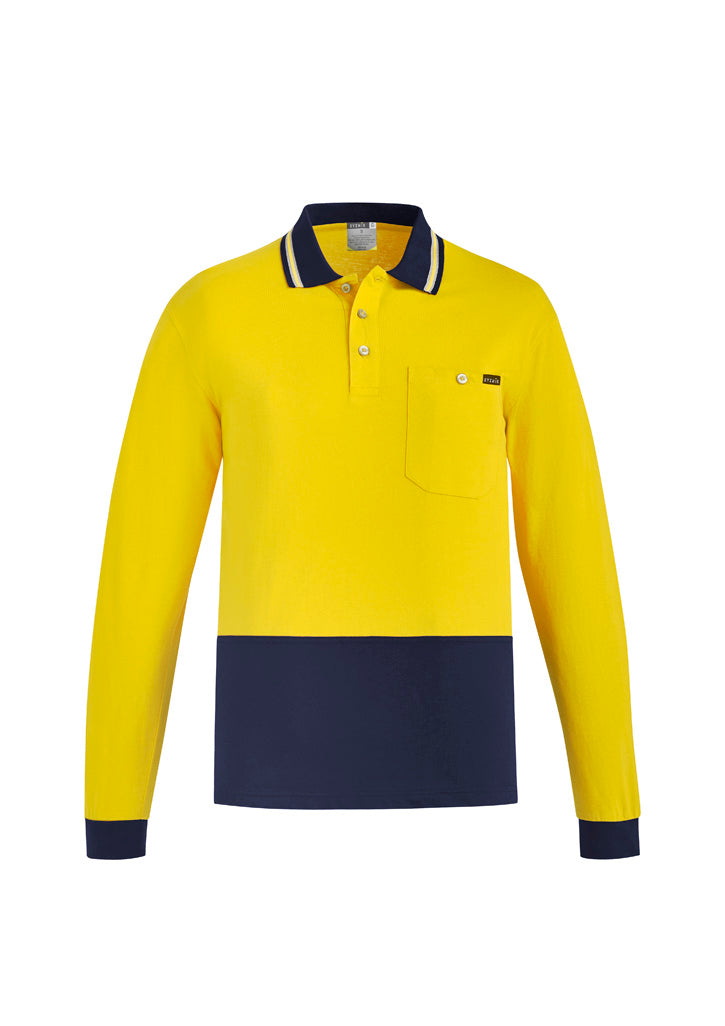 SYZMIK Mens Hi Vis Cotton Long Sleeve Polo ZH430