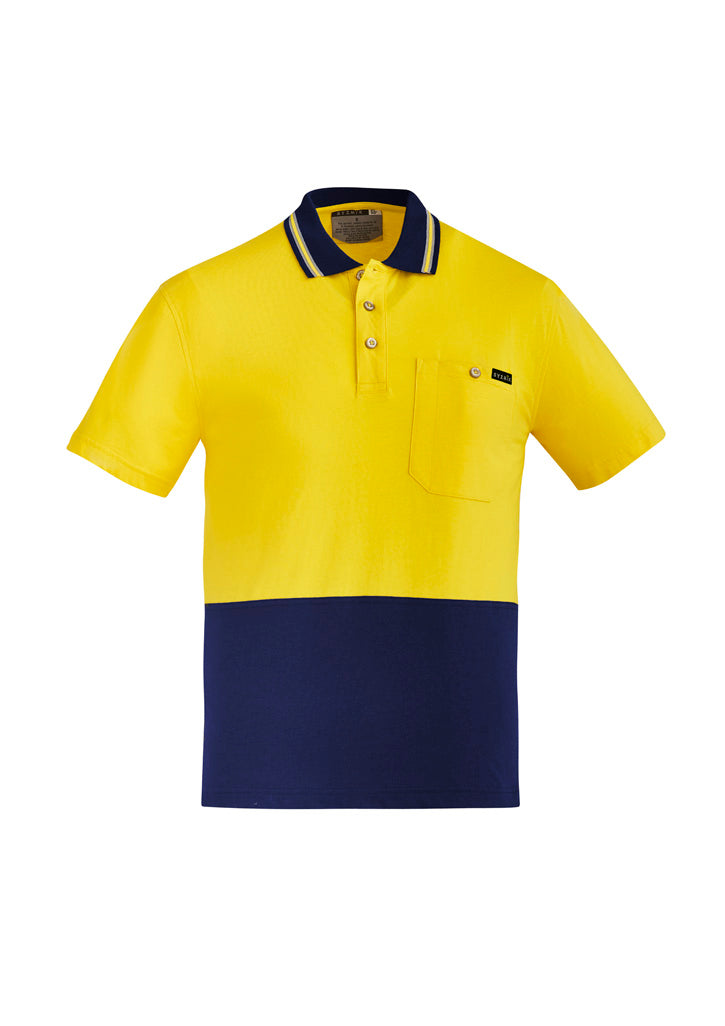 SYZMIK Mens Hi Vis Cotton Short Sleeve Polo ZH435