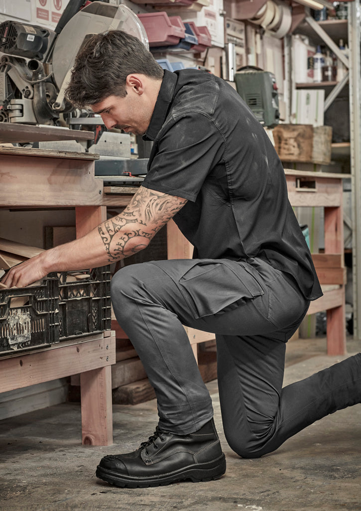 SYZMIK Mens Essential Basic Stretch Cargo Pant ZP230