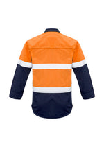 SYZMIK Mens FR Closed Front Hooped Taped Spliced Shirt ZW133