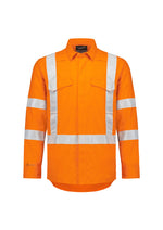 SYZMIK Mens Orange Flame Lightweight Ripstop X Back Taped Shirt ZW187