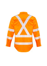 SYZMIK Mens Hi Vis X Back NSW Rail Taped Shirt ZW690