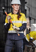SYZMIK Womens Rugged Cooling Hi Vis Taped Long Sleeve Shirt ZW720