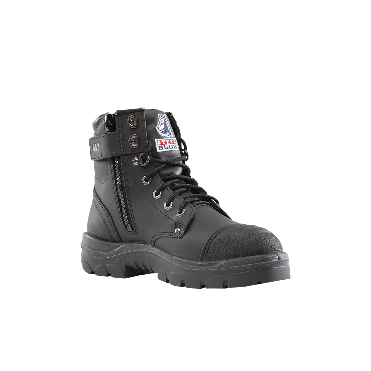 Steel Blue Argyle Zip/Lace Safety Boot + Scuff 312652-BLK