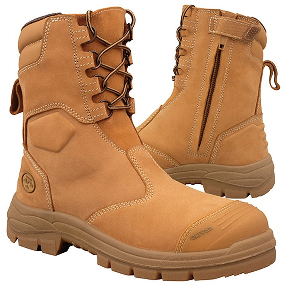 Oliver 200mm Hi-Leg Wheat Zip Sided Safety Boots 55385