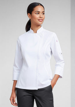 BIZ COLLECTION Womens Alfresco Long Sleeve Chef Jacket CH330LL