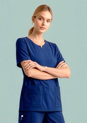 BIZ CARE Womens Avery Round Neck Scrub Top CST942LS