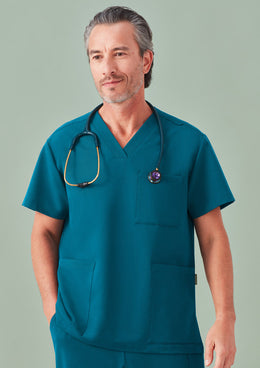 BIZ CARE Unisex Pulse V-Neck Scrub Top CU544US