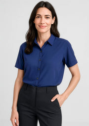 BIZ CORPORATES Womens Dahlia Short Sleeve Blouse RB365L