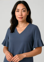 BIZ CORPORATES Womens Aria Fluted Sleeve Blouse RB966LS