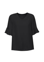 BIZ CORPORATES Womens Aria Fluted Sleeve Blouse RB966LS