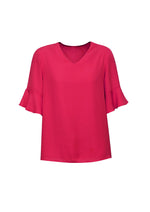 BIZ CORPORATES Womens Aria Fluted Sleeve Blouse RB966LS