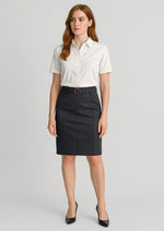 BIZ CORPORATES Womens Mid Waist Stretch Chino Skirt RGS264L