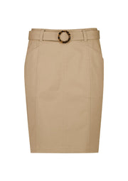 BIZ CORPORATES Womens Mid Waist Stretch Chino Skirt RGS264L