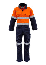 SYZMIK Mens Orange Flame Overall - Hoop Taped ZC525