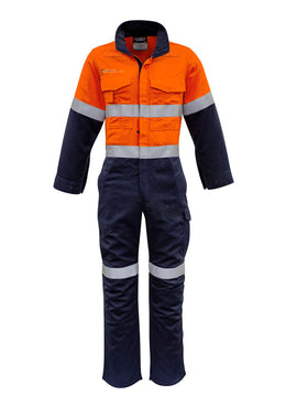 SYZMIK Mens Orange Flame Overall - Hoop Taped ZC525