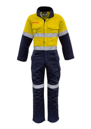 SYZMIK Mens Orange Flame Overall - Hoop Taped ZC525