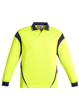 SYZMIK Mens Hi Vis Aztec Long Sleeve Polo ZH249