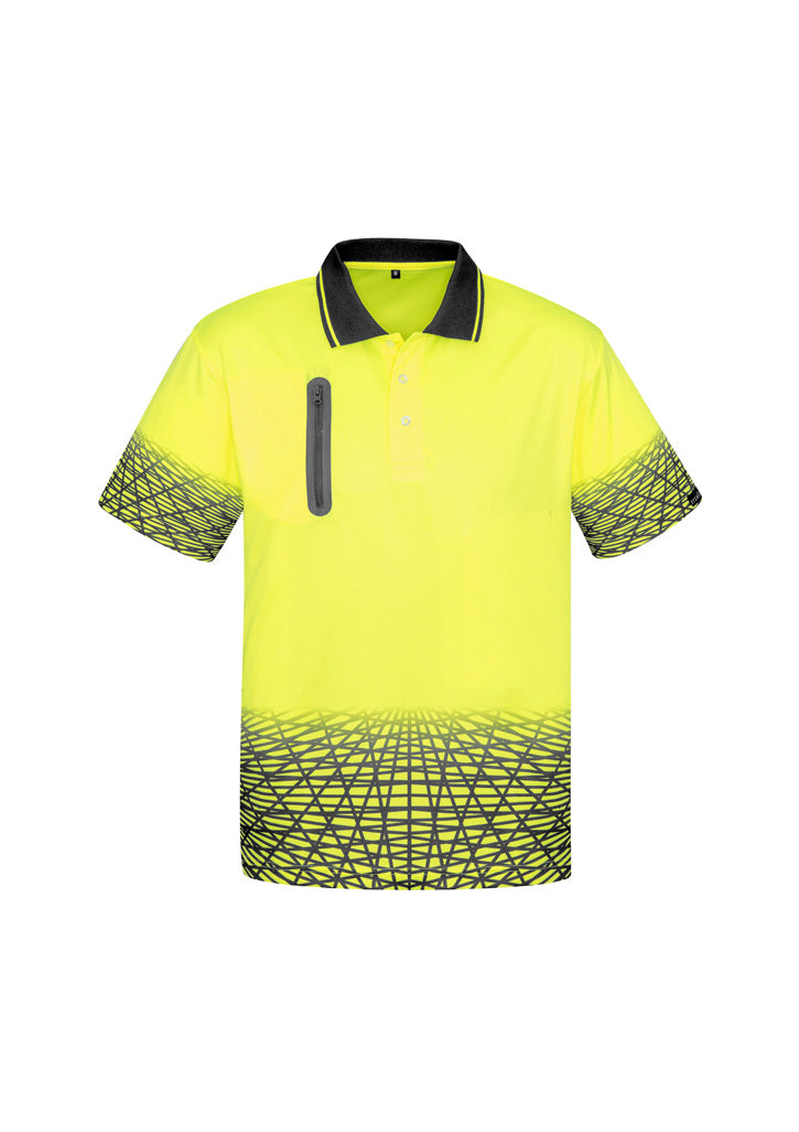 SYZMIK Mens Hi Vis Tracks Short Sleeve Polo ZH300