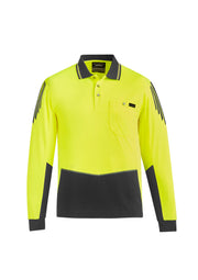 SYZMIK Mens Hi Vis Flux Long Sleeve Polo ZH310
