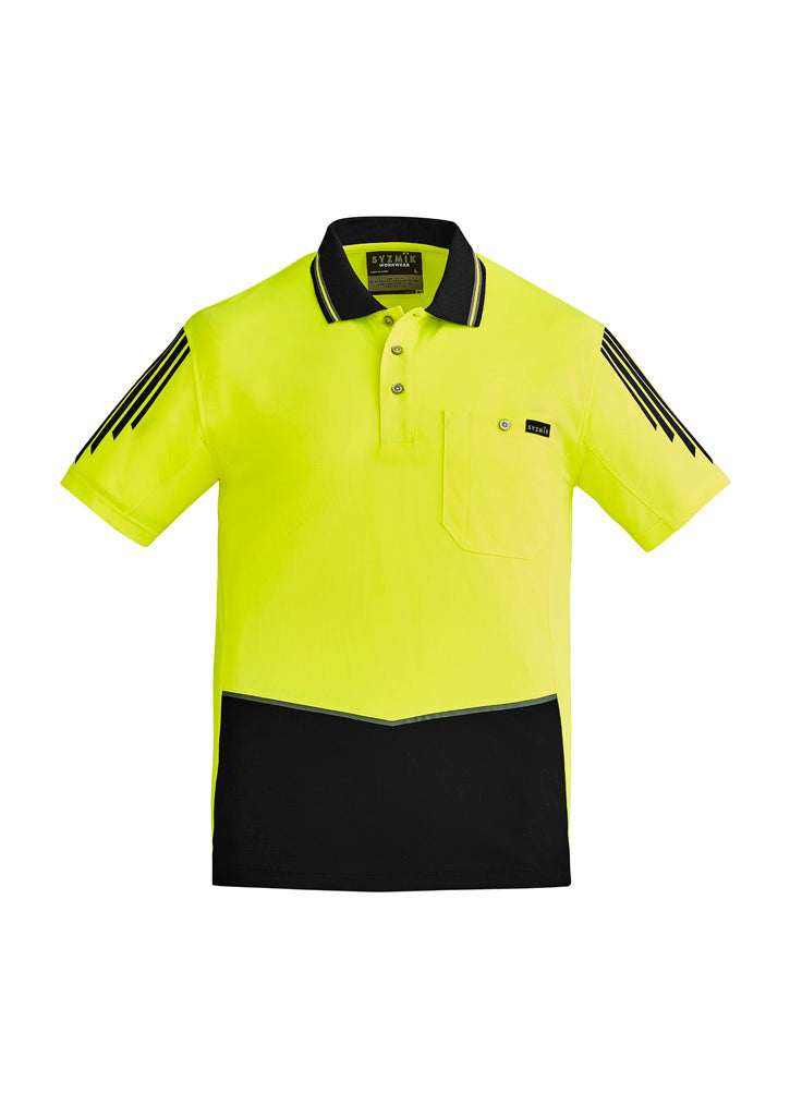 SYZMIK Mens Hi Vis Flux Short Sleeve Polo ZH315