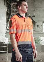 SYZMIK Mens Hi Vis Flux Segmented Tape Short Sleeve Polo ZH555