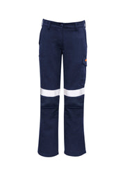 SYZMIK Womens Orange Flame Taped Cargo Pant ZP522