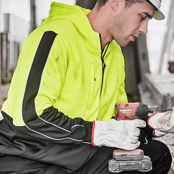 Unisex Hi Vis Full Zip Hoodie