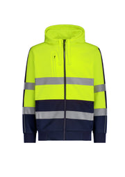 SYZMIK Unisex Hi Vis Full Zip Stretch Taped Hoodie ZT486