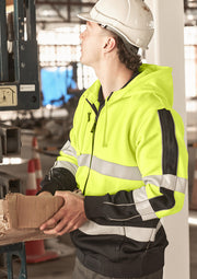 SYZMIK Unisex Hi Vis Full Zip Stretch Taped Hoodie ZT486