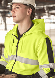 SYZMIK Unisex Hi Vis Full Zip Stretch Taped Hoodie ZT486
