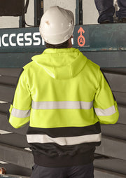 SYZMIK Unisex Hi Vis Full Zip Stretch Taped Hoodie ZT486