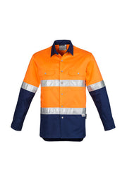 SYZMIK Mens Industrial Long Sleeve Shirt - Hoop Taped ZW123