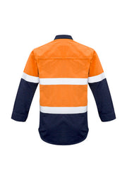 SYZMIK Mens FR Closed Front Hooped Taped Spliced Shirt ZW133