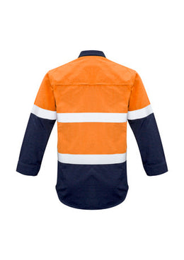 SYZMIK Mens FR Closed Front Hooped Taped Spliced Shirt ZW133