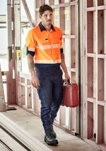 SYZMIK Mens Hi Vis Outdoor Segmented Tape Long Sleeve Shirt ZW470
