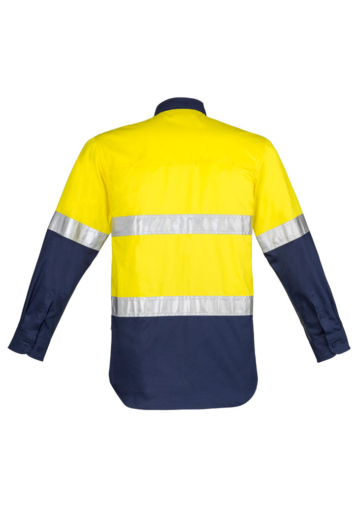 SYZMIK Mens Closed Front Long Sleeve Shirt - Hoop Taped ZW550
