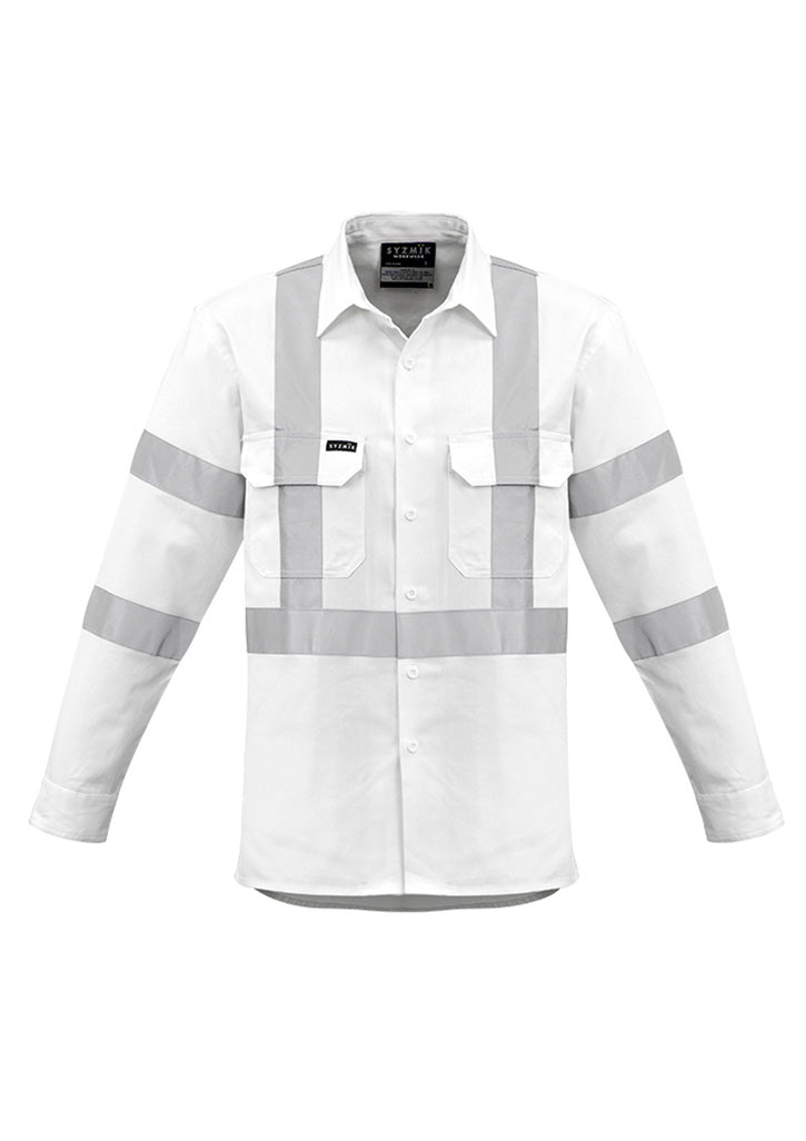 SYZMIK Mens Bio Motion X Back Taped Long Sleeve Shirt ZW621