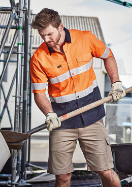 SYZMIK Mens Rugged Cooling Hi Vis Taped Short Sleeve Shirt ZW835
